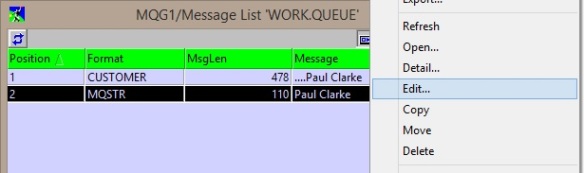 MO71 Message List Edit Option